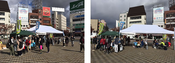 長野米試食宣伝会の風景