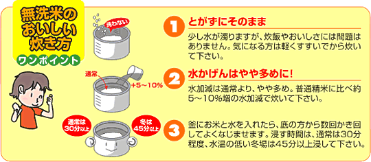 無洗米のおいしい炊き方